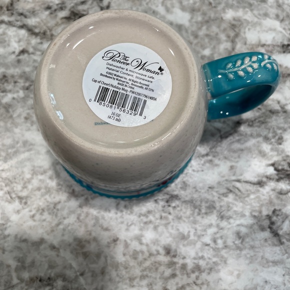 🎄 New Pioneer Woman Wishful Winter A Cup of Cheer! Teal Ceramic Mug - Picture 6 of 6